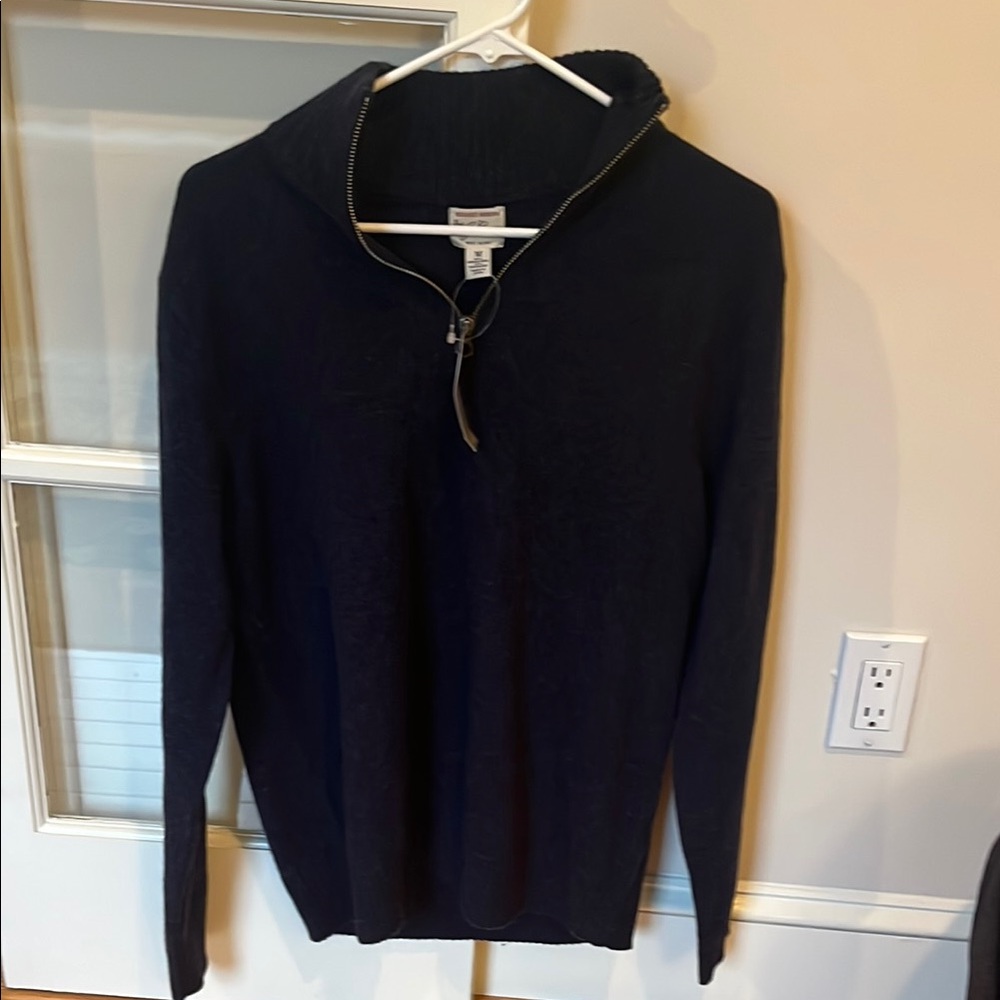 Jcrew Men's navy half zip sweater